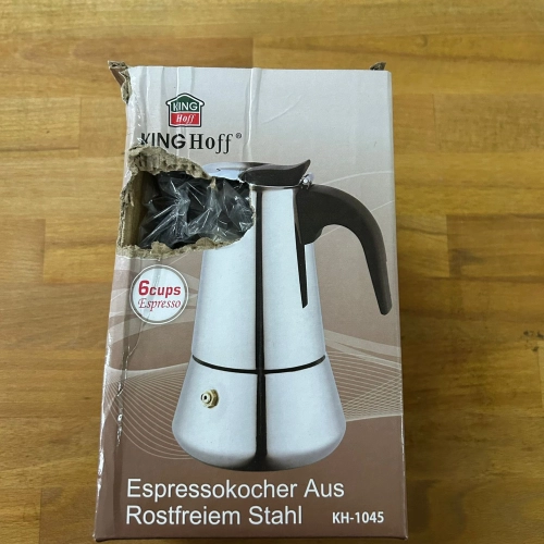 OUTLET Kinghoff kawiarka stalowa na indukcję pojemność 6 tz / 300 ml kolor srebrna