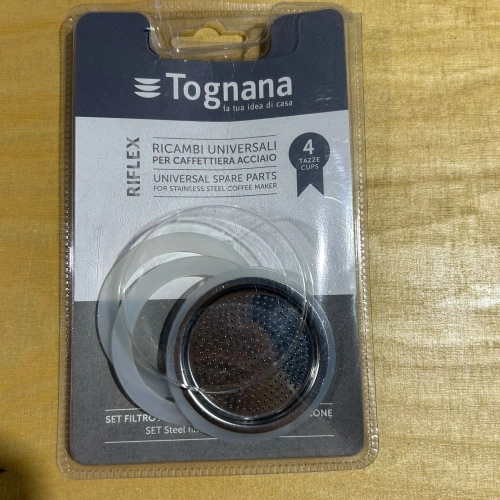 OUTLET Uszczelki i sitko do kawiarek stalowych Tognana rozmiar 4 tz