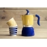 Bialetti Fiammetta POP kawiarka 3 espresso + 2 filiżanki kolor niebieski i żółty