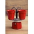 Zestaw Bialetti Mini Express Color + filiżanki Bicchierini kolor czerwony