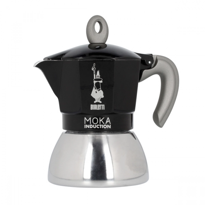 Bialetti New Moka Induction kawiarka stalowa na indukcję pojemność 4 tz / 150 ml kolor czarna