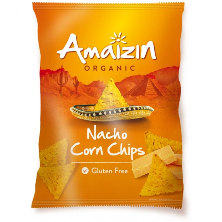 Amaizin Chipsy Nachos kukurydziane o smaku serowym bezglutenowe BIO 150g