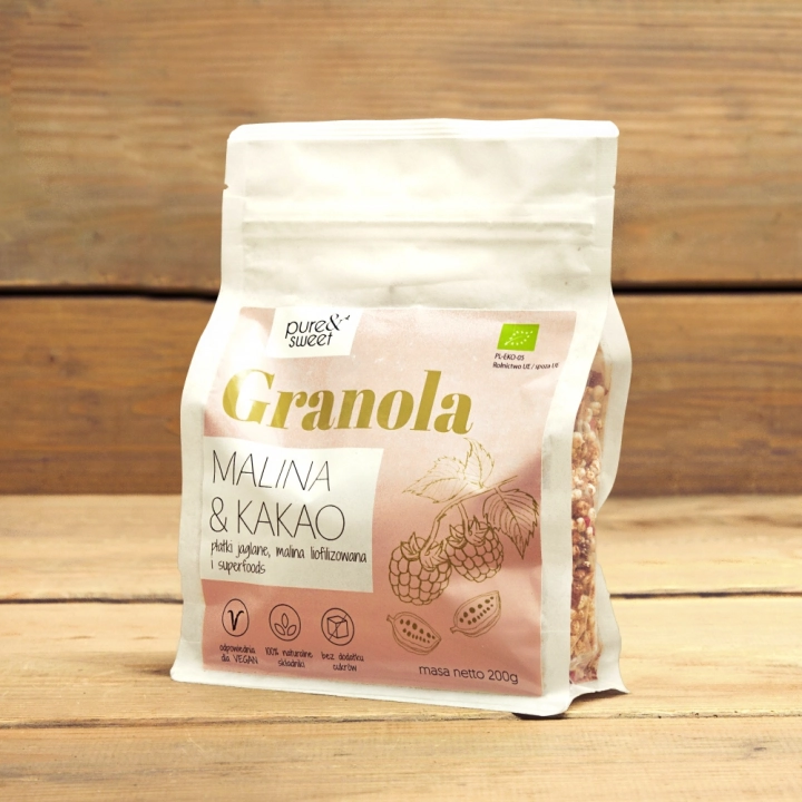 Pure&Sweet Granola Malina-Kakao BIO 200g NV