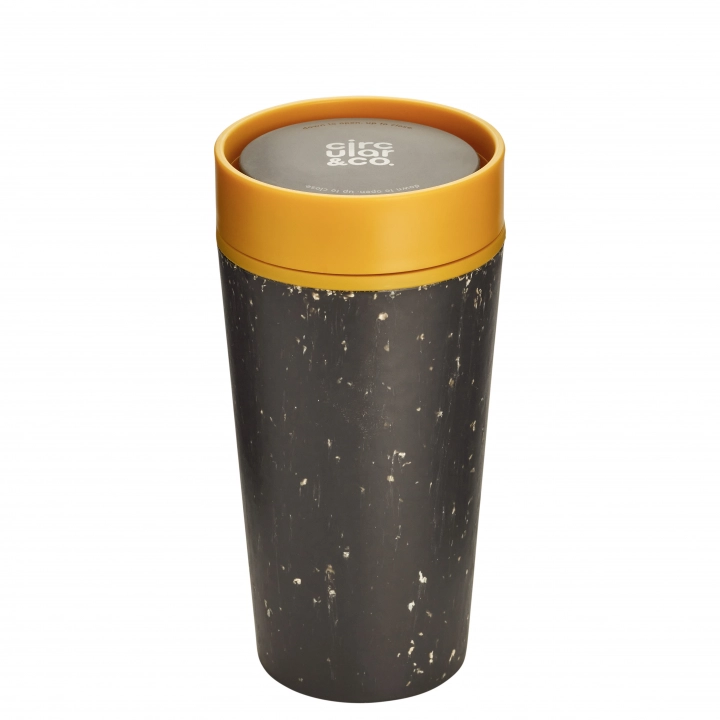 Kubek Circular Cup pojemność 340ml kolor czarno - żółty - zdjęcie 1