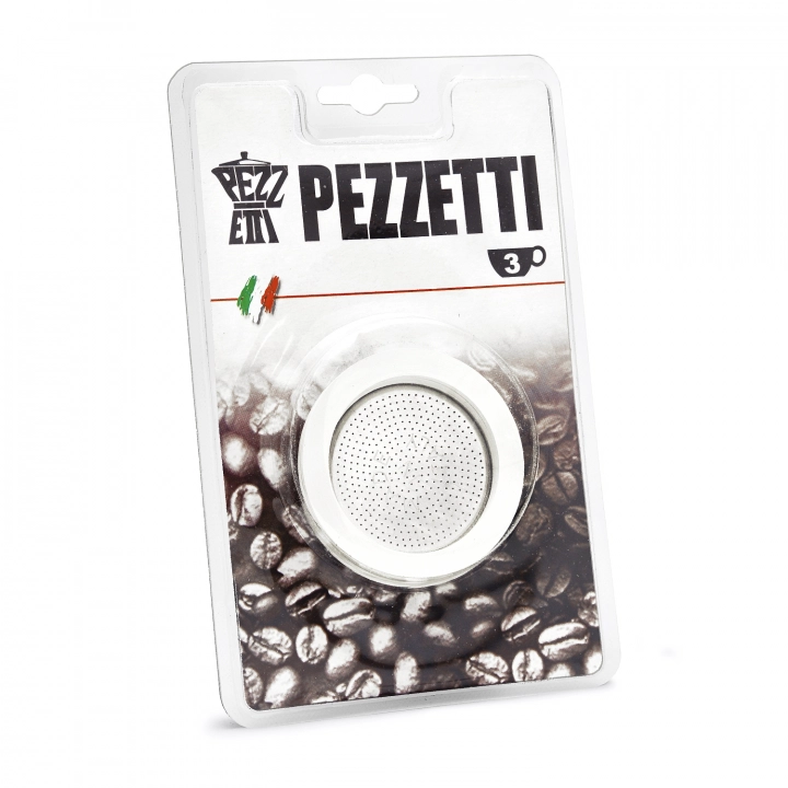 Uszczelki i sitko do kawiarek aluminiowych Pezzetti rozmiar 3 tz / 150 ml - zdjęcie 1