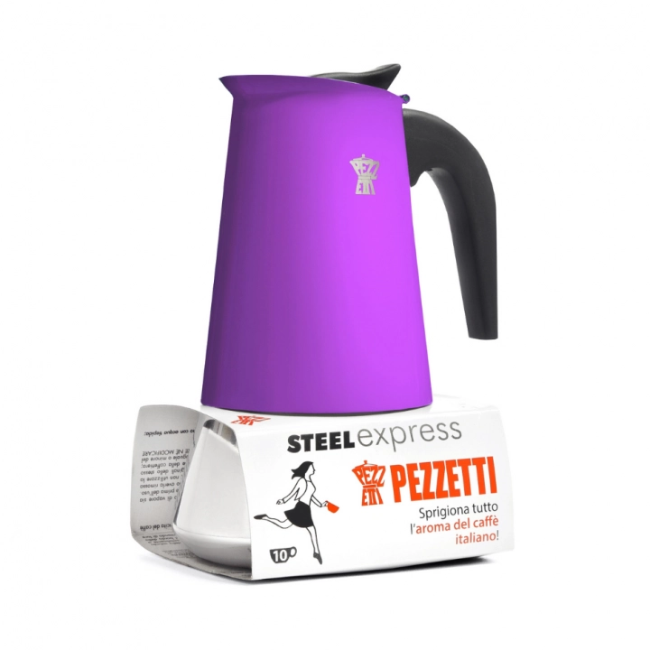 Pezzetti Steelexpress kawiarka stalowa na indukcję pojemność 10 tz / 500 ml kolor fioletowa