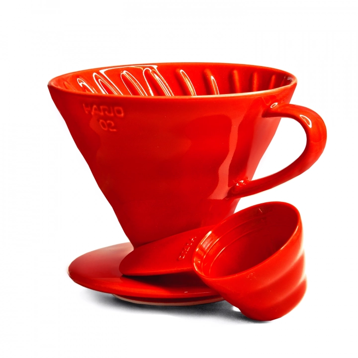 Hario dripper V60 ceramiczny kolor czerwony rozmiar V02