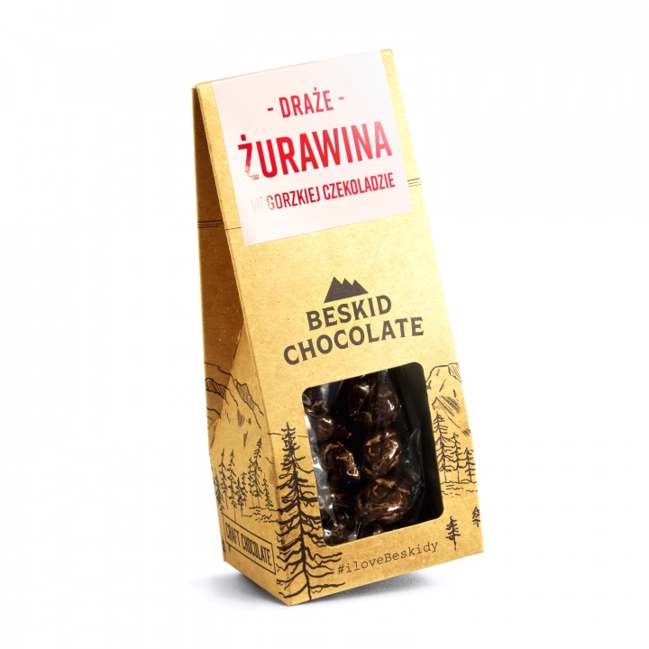 Beskid Chocolate Żurawina w gorzkiej czekoladzie waga 50g