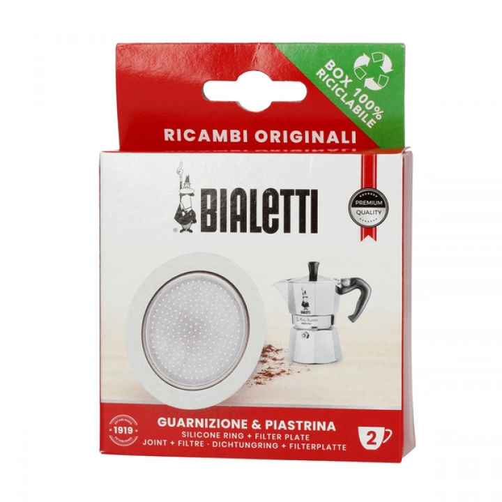 Uszczelka i sitko do kawiarek aluminiowych Bialetti Moka Induction i Bialetti Moka Express rozmiar 2 tz / 100 ml