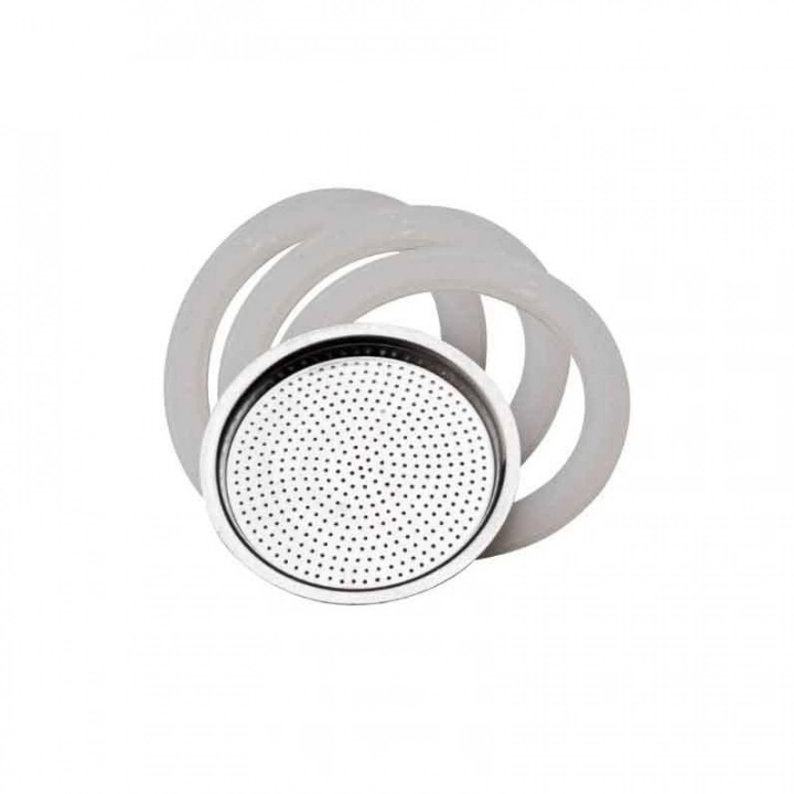 Uszczelki i sitko do kawiarek aluminiowych Pedrini rozmiar 6 tz / 300 ml