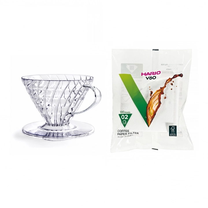 Zestaw dripper Hario V60-02 i filtry