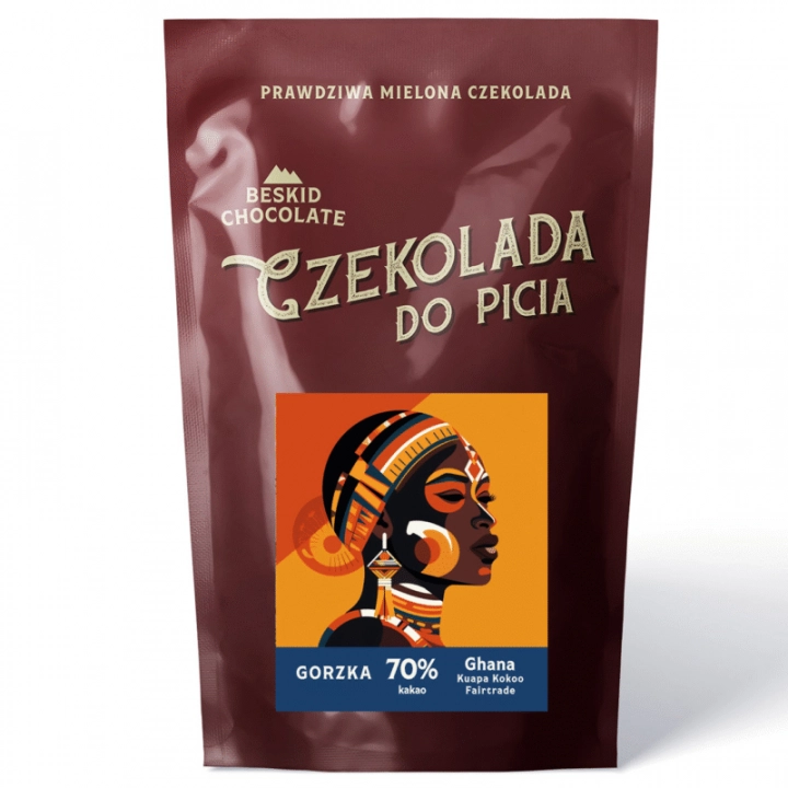 Beskid Chocolate Gorzka Czekolada do picia 70% Ghana Kuapa waga 200g