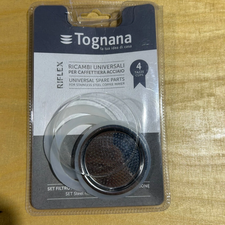 OUTLET Uszczelki i sitko do kawiarek stalowych Tognana rozmiar 4 tz - zdjęcie 1