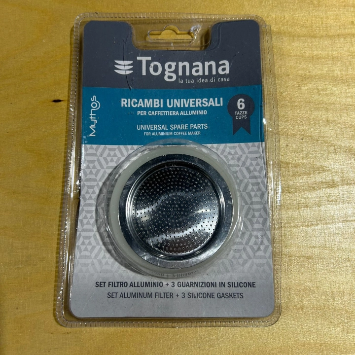 OUTLET Uszczelki i sitko do kawiarek aluminiowych Tognana rozmiar 6 tz - zdjęcie 1