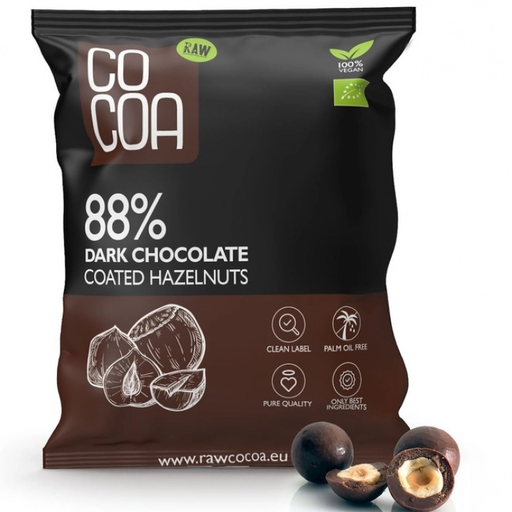 COCOA Orzechy laskowe w ciemnej czekoladzie 88% BIO 70g
