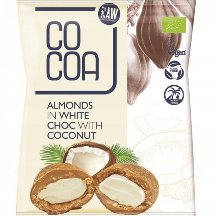 COCOA Migdały w białej polewie kokosowej BIO 70g