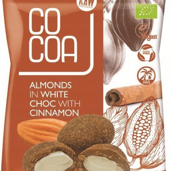 COCOA Migdały w białej polewie z cynamonem BIO 70g