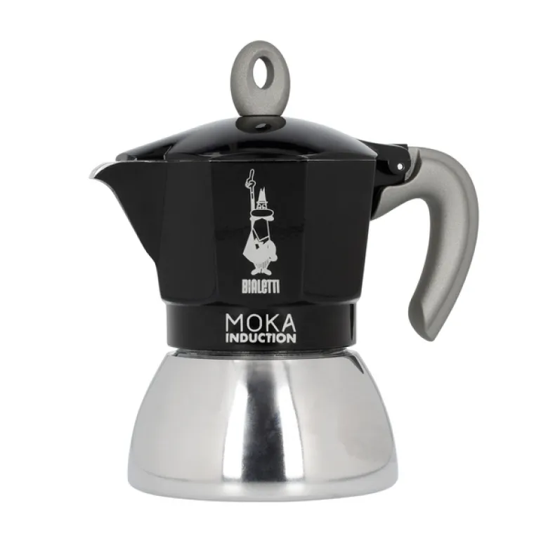 Bialetti New Moka Induction kawiarka stalowa na indukcję pojemność 4 tz / 150 ml kolor czarna