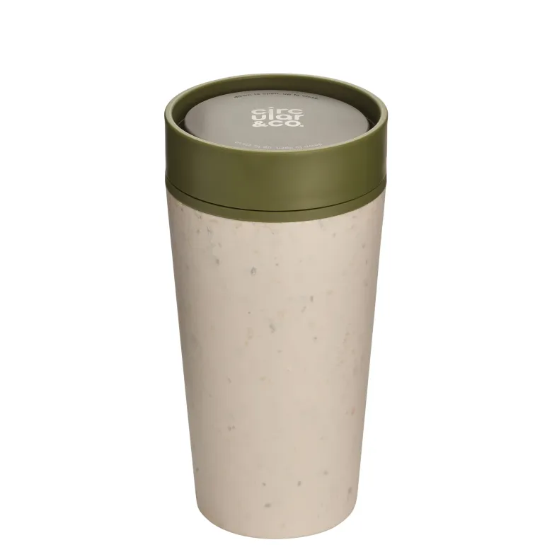 Kubek Circular Cup 340 ml kolor kremowo - zielony - zdjęcie 1
