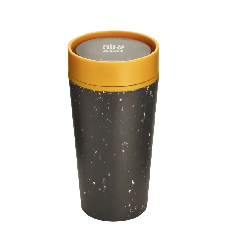 Kubek Circular Cup 340ml czarno - żółty - zdjęcie 1