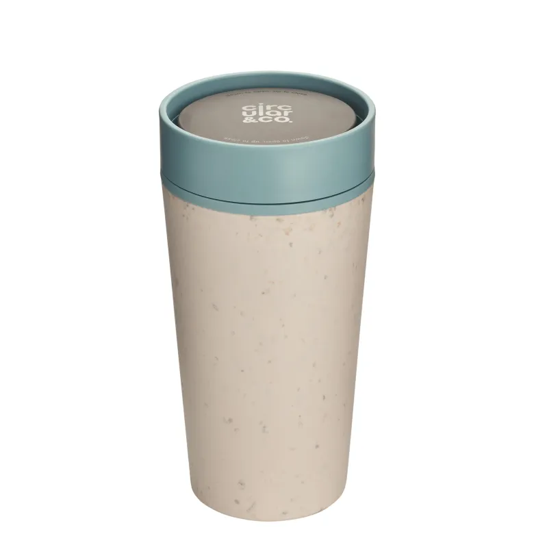 Kubek Circular Cup pojemność 340ml kolor kremowo - błękitny - zdjęcie 1