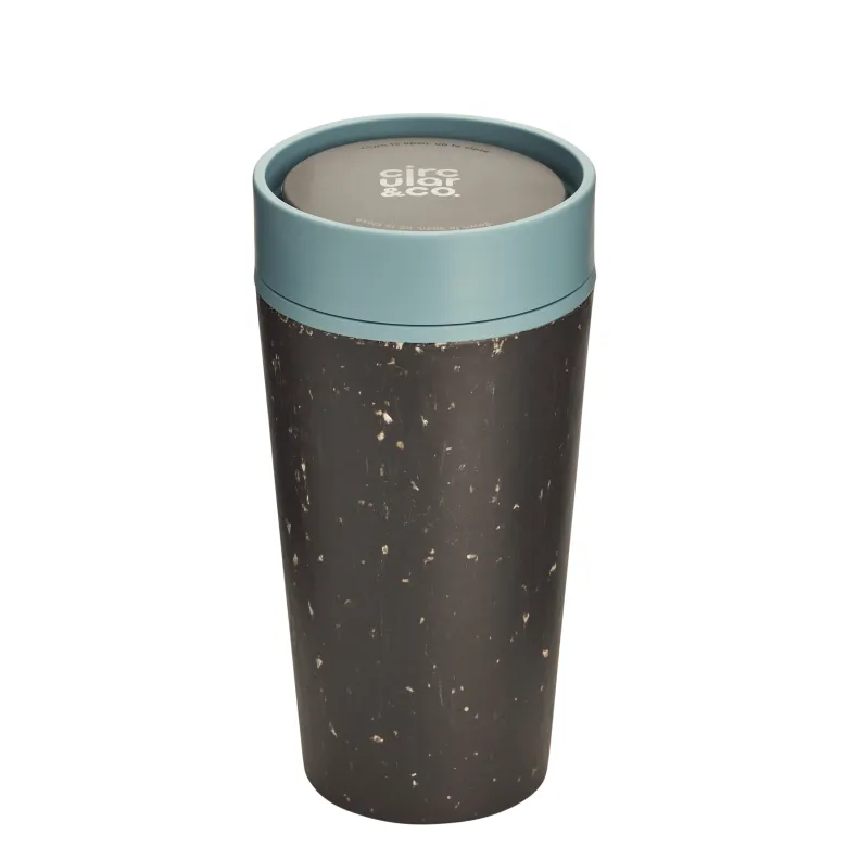 Kubek Circular Cup 340ml czarno - błękitny - zdjęcie 1