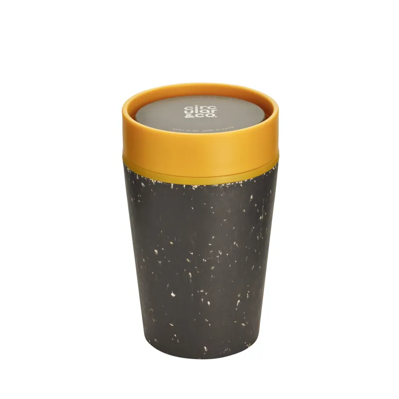 Kubek Circular Cup 227ml czarno - żółty - zdjęcie 1