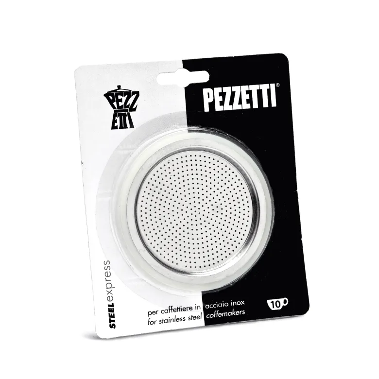 Uszczelki i sitko pasujące do kawiarek stalowych Pezzetti Tognana rozmiar 10 tz - zdjęcie 1