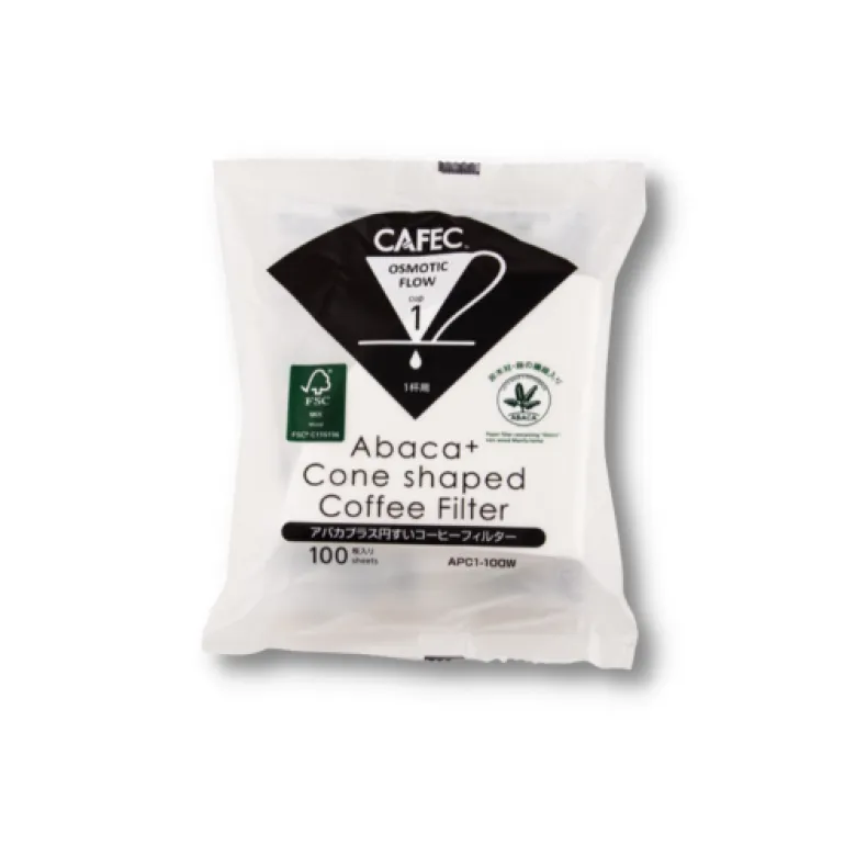 CAFEC Filtry papierowe stożkowe ABACA+ 1 filiżanka 100 szt.