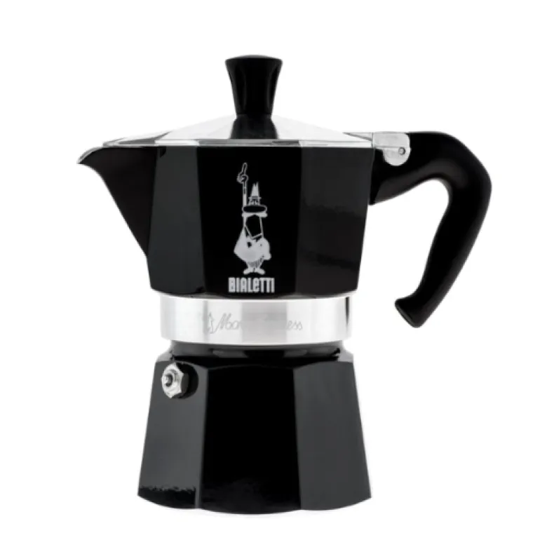 Bialetti Moka Express Color kawiarka aluminiowa na gaz pojemność 3 tz / 130 ml kolor czarna - zdjęcie 1