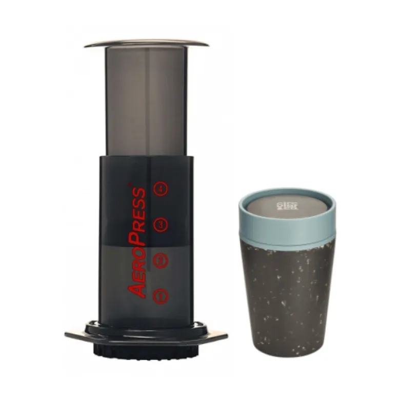 Zestaw Aeropress i kubek Circular CUP czarno-błękitny pojemność 227 ml - zdjęcie 1