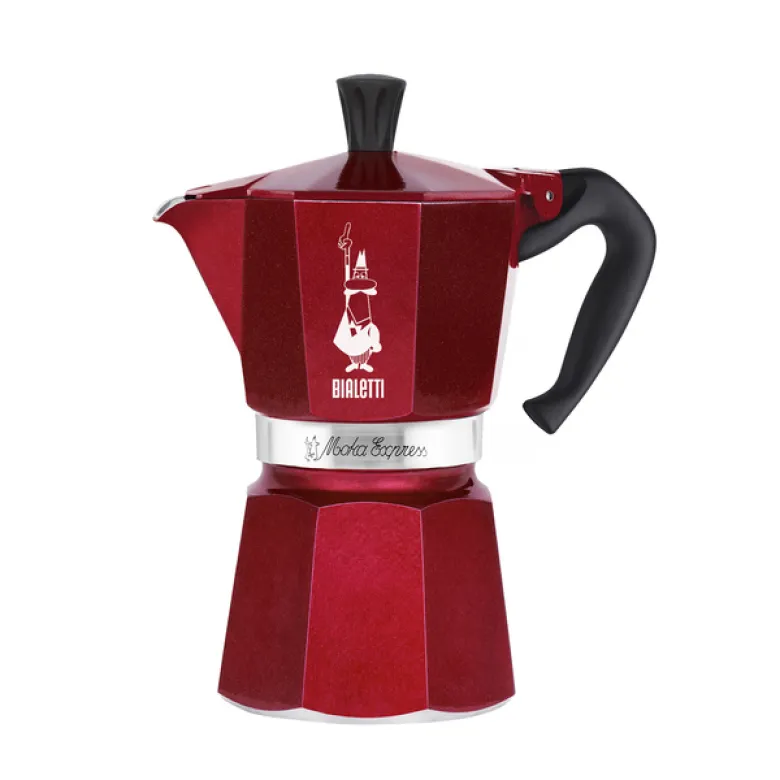 Bialetti Moka Express Deco Glamour kawiarka aluminiowa na gaz 6 tz / 300 ml czerwona - zdjęcie 1