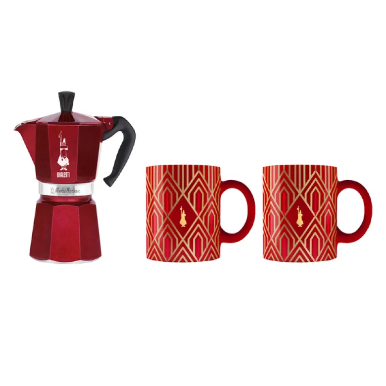 Zestaw Bialetti Deco Glamour - kawiarka 6tz i kubki 6 espresso