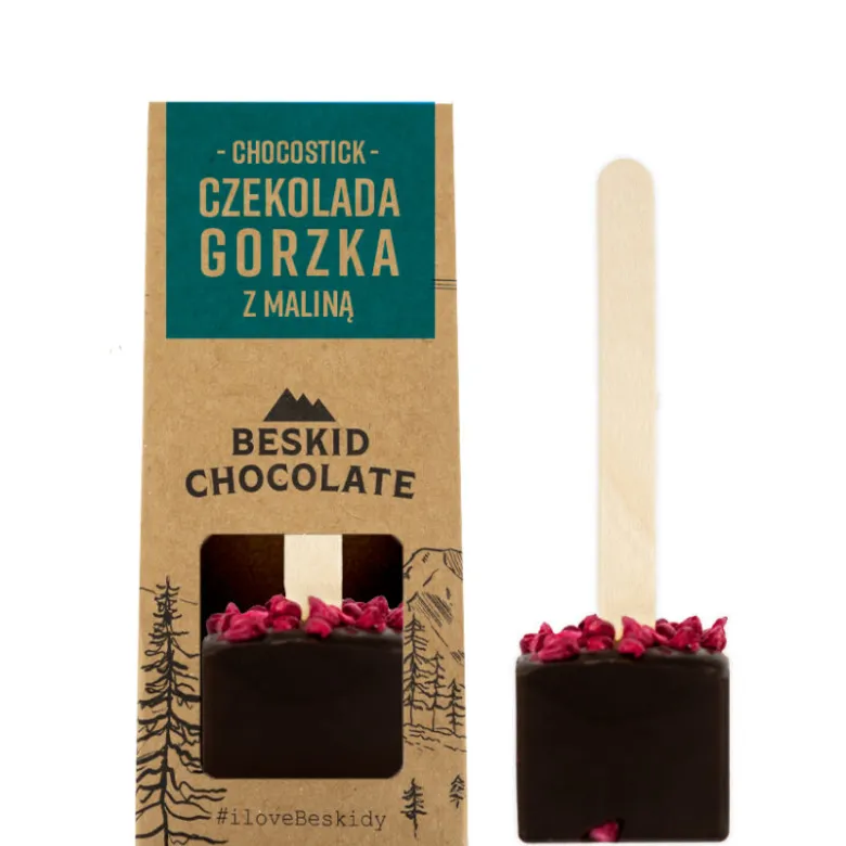 Beskid Chocolate Chocostick z czekolady ciemnej z maliną waga 45 g