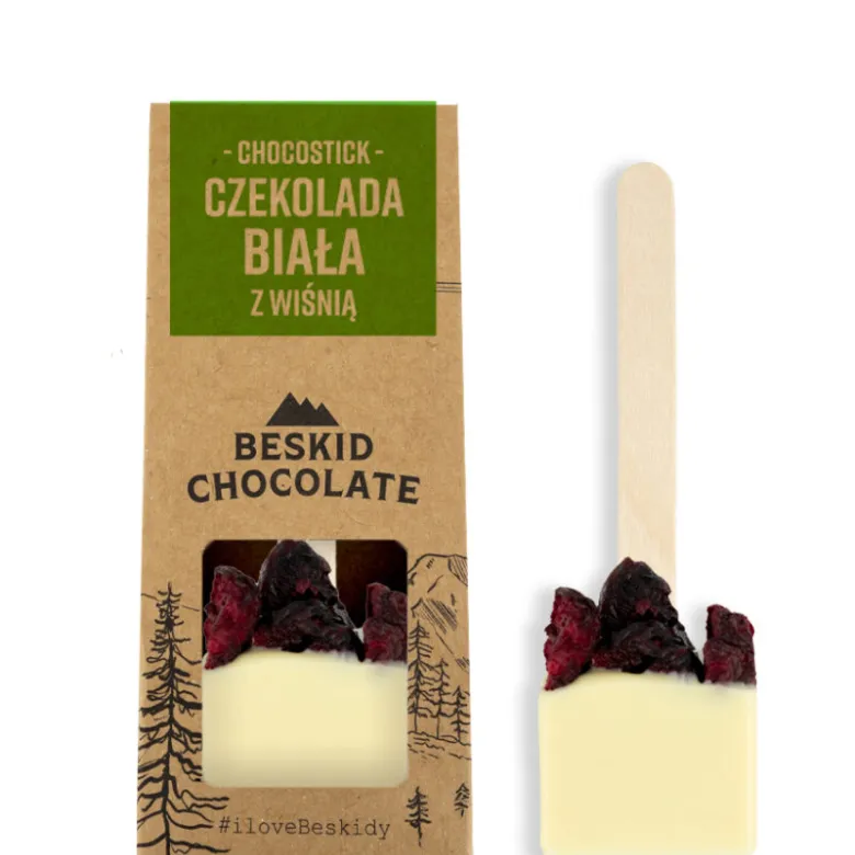 Beskid Chocolate Chocostick z czekolady białej z wiśniami waga 45 g