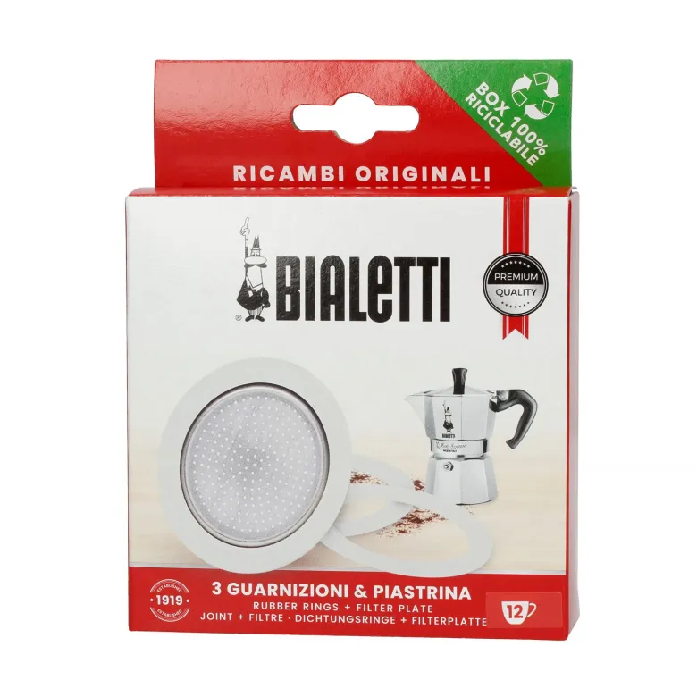 Uszczelki i sitko do kawiarek aluminiowych Bialetti Moka Express 12 tz