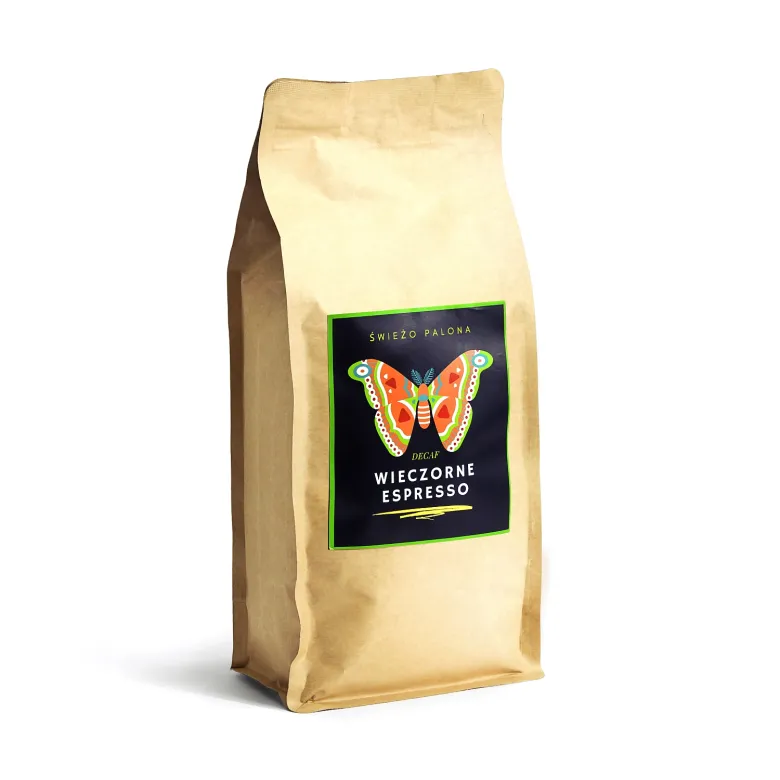 Wieczorne Espresso Colombia Sugar Cane Decaf kawa ziarnista bezkofeinowa waga 1 kg