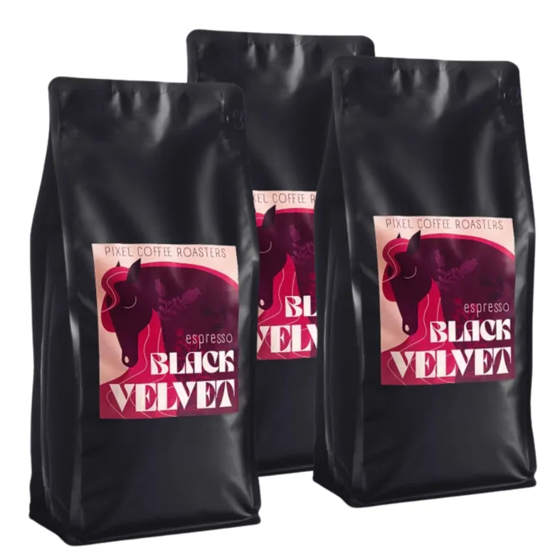 PIXEL Black Velvet kawa ziarnista waga 3kg zestaw 3x 1kg