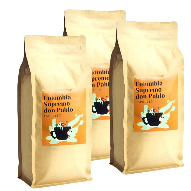 Colombia Supremo Don Pablo Washed kawa ziarnista waga 3kg zestaw 3x 1kg - zdjęcie 1
