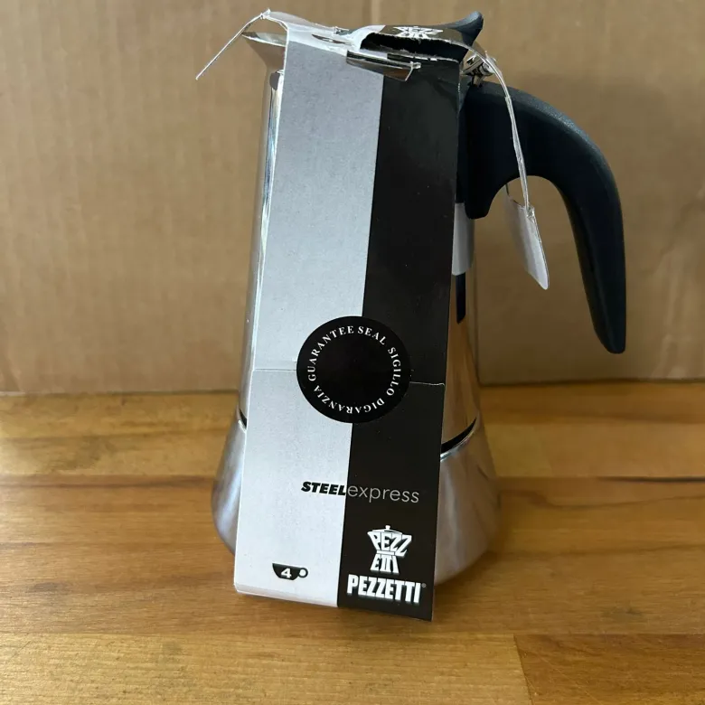 OUTLET Pezzetti Steelexpress kawiarka stalowa na indukcję pojemność 4 tz / 200 ml kolor srebrna - zdjęcie 1