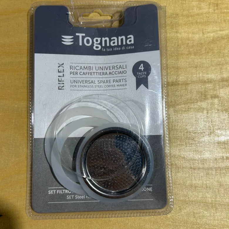 OUTLET Uszczelki i sitko do kawiarek stalowych Tognana rozmiar 4 tz - zdjęcie 1