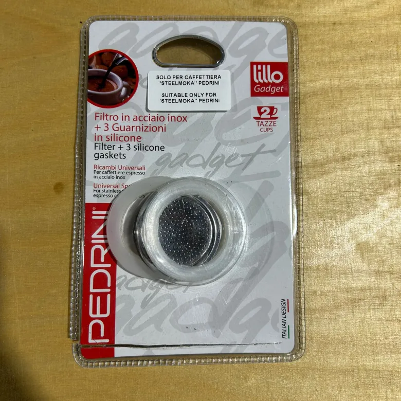OUTLET Uszczelki silikonowe i sitko do kawiarek stalowych Pedrini rozmiar 2 tz - zdjęcie 1