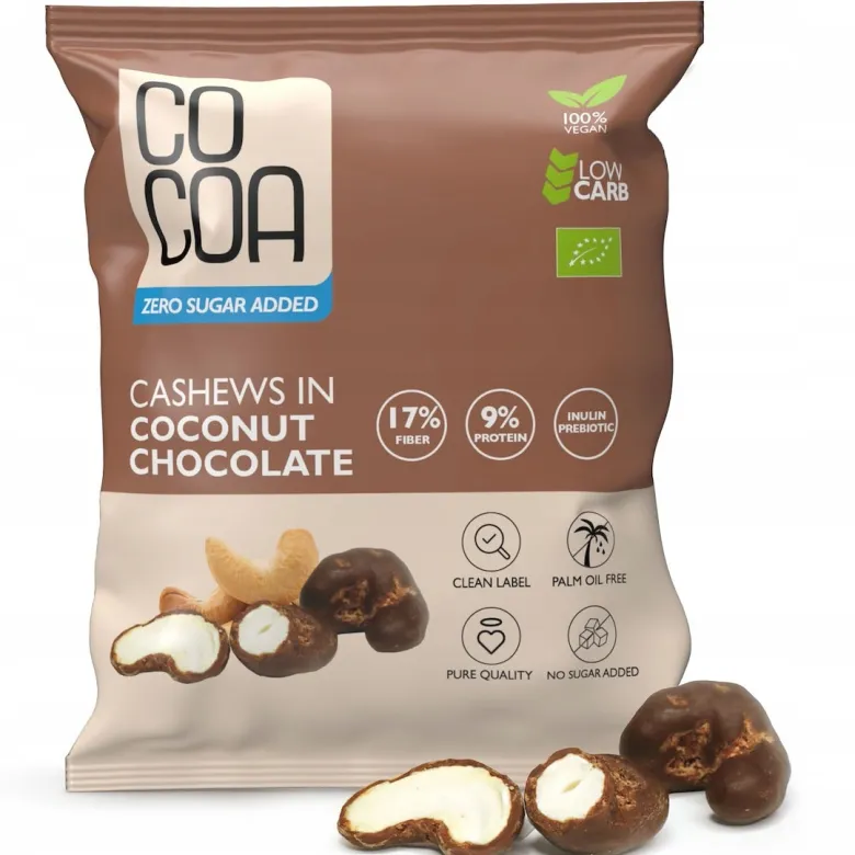 COCOA Orzechy nerkowca w czekoladzie kokosowej BIO waga 70 g