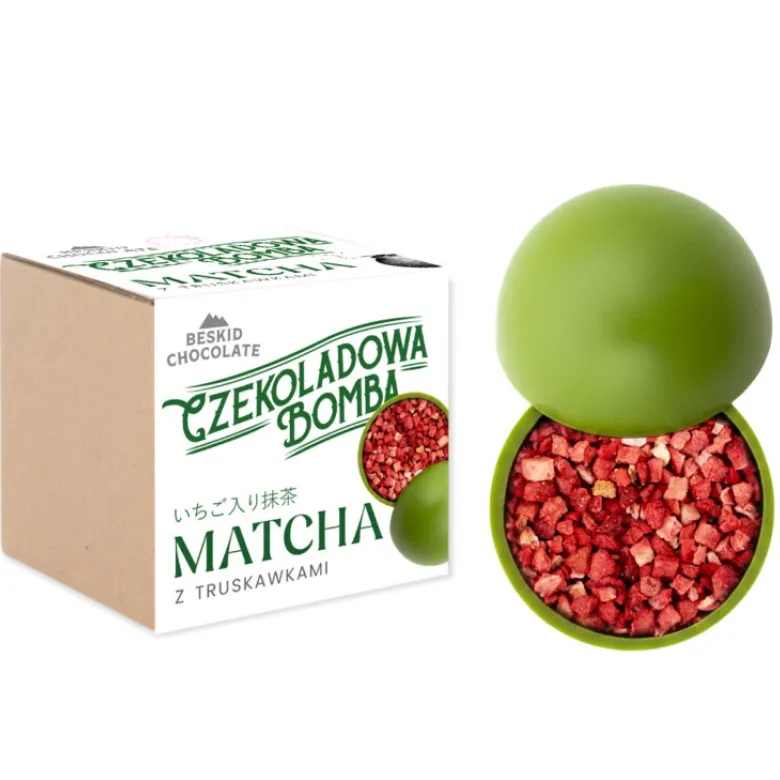 Beskid Chocolate Czekoladowa Bomba Matcha z truskawkami waga 45 g