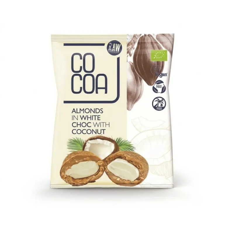 COCOA Migdały w białej polewie kokosowej BIO 70 g