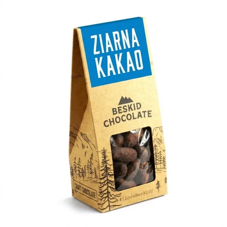 Beskid Chocolate Prażone ziarna kakaowca Kolumbia waga 50 g