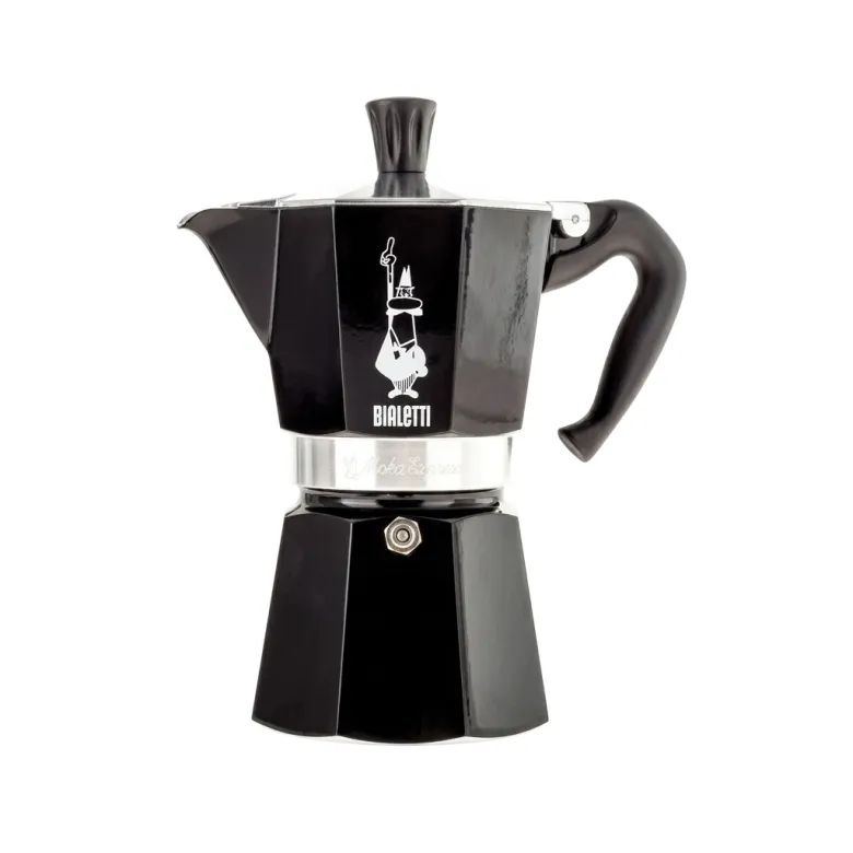 Bialetti Moka Express Color kawiarka aluminiowa na gaz pojemność 6 tz / 270 ml kolor czarna
