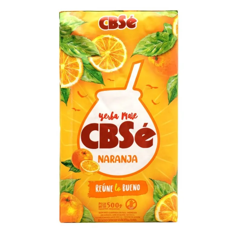 Yerba Mate CBSe Naranja 500 g – paczka, przód opakowania