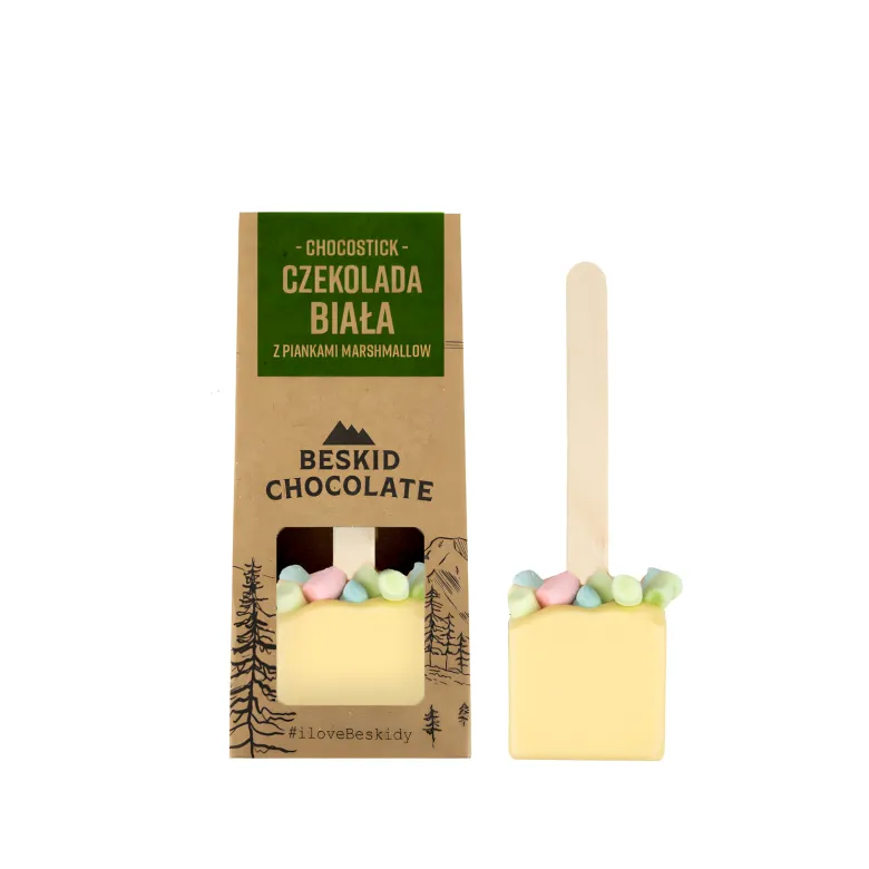 Beskid Chocolate Chocostick z czekolady białej z piankami 45 g