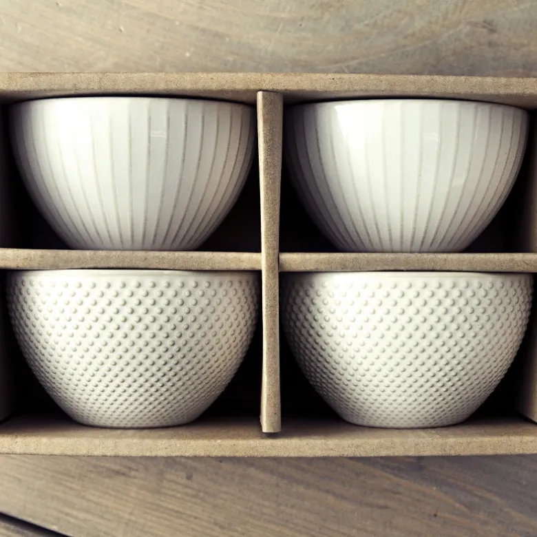 BAILONG Zestaw czarek Kaori z kamionki 4 szt pojemność 120 ml - zdjęcie 1